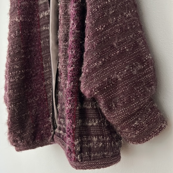 Nikos • Vintage 70s-80s Handwoven Art Knit Purple Sweater Blazer Jacket One Size - Picture 9 of 17